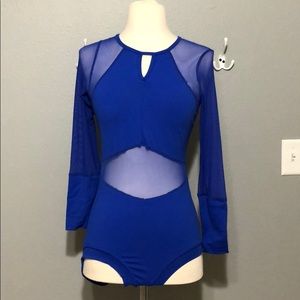 *NEVER WORN* Blue mesh leotard